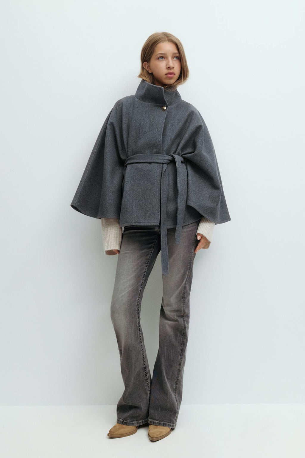 Y belted cape