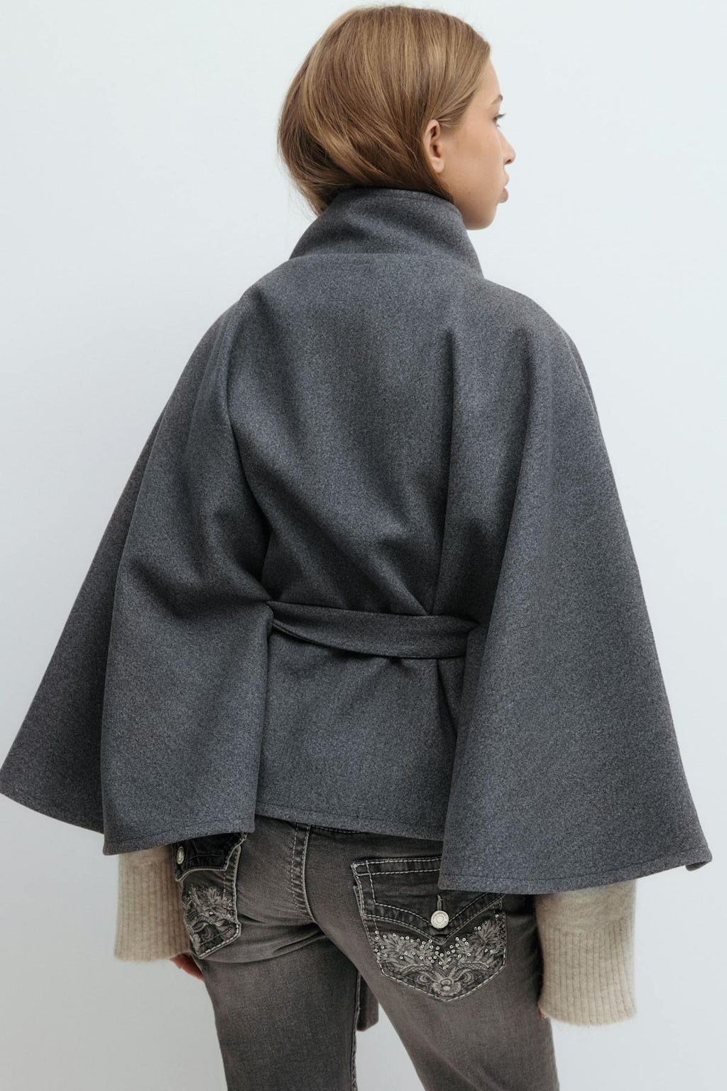 Y belted cape