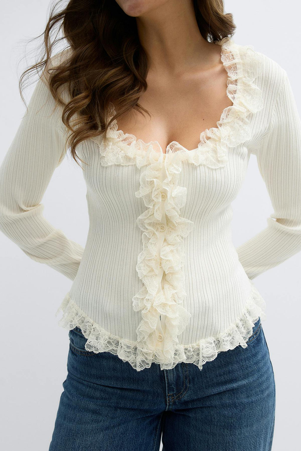 Knitted lace cardigan