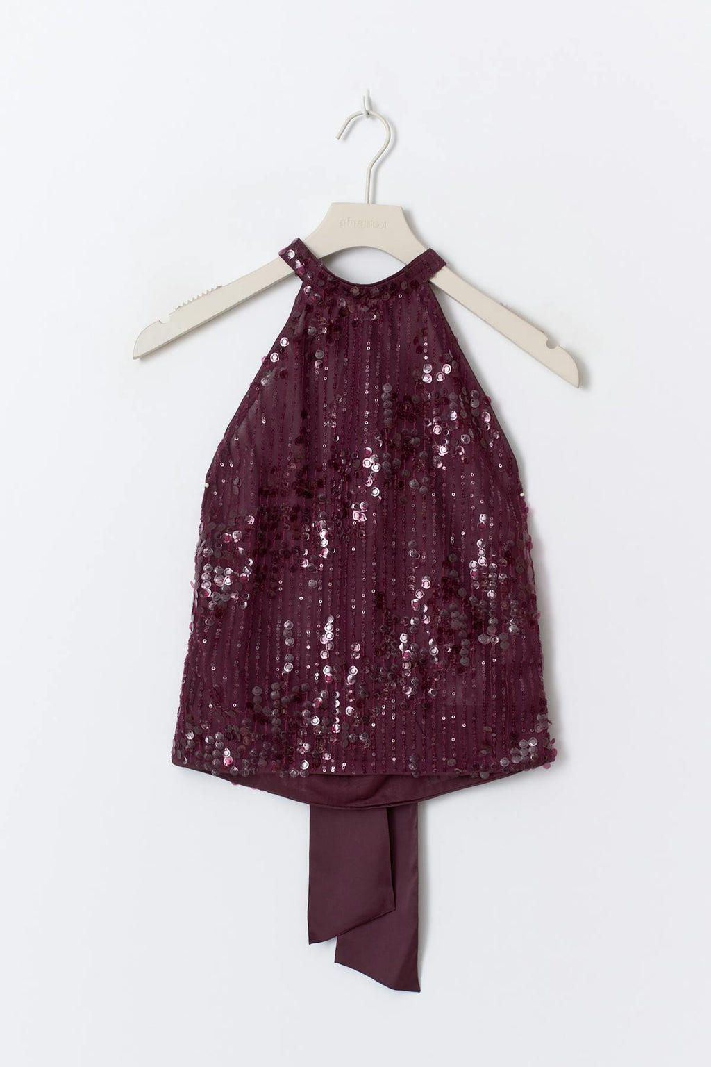14+ sequin open back top