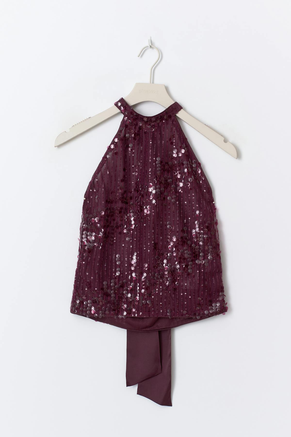 14+ sequin open back top