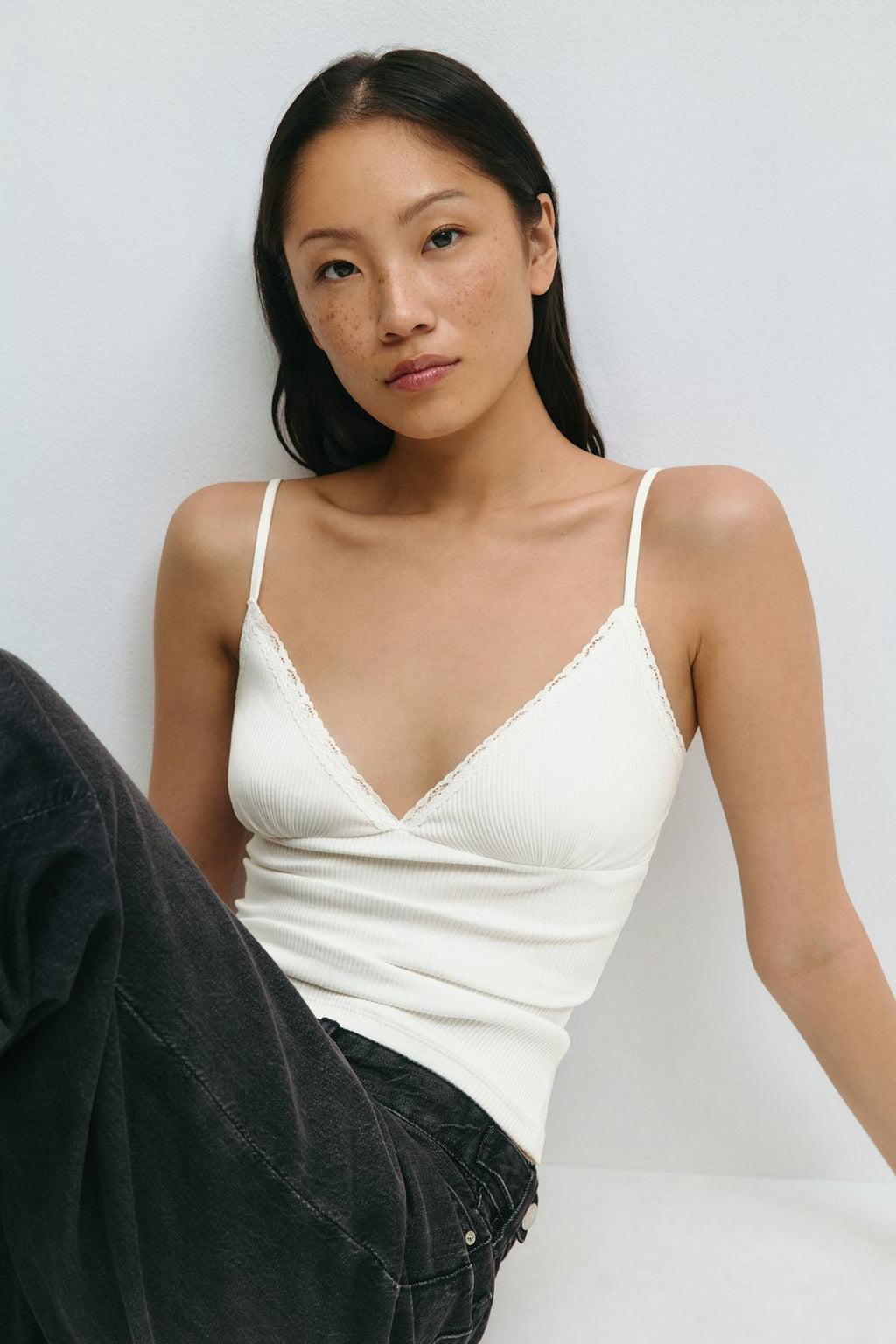 Lace detail singlet