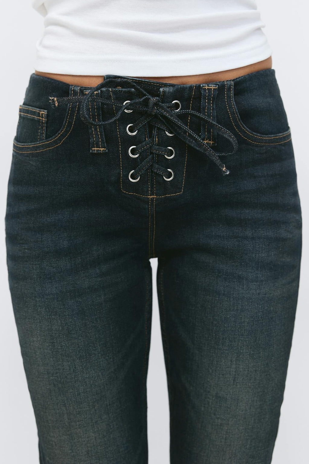 No waist bootcut jeans