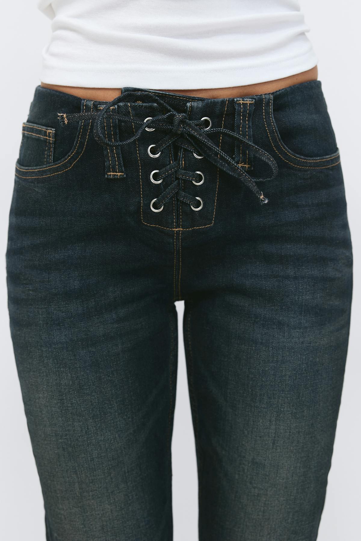 No waist bootcut jeans