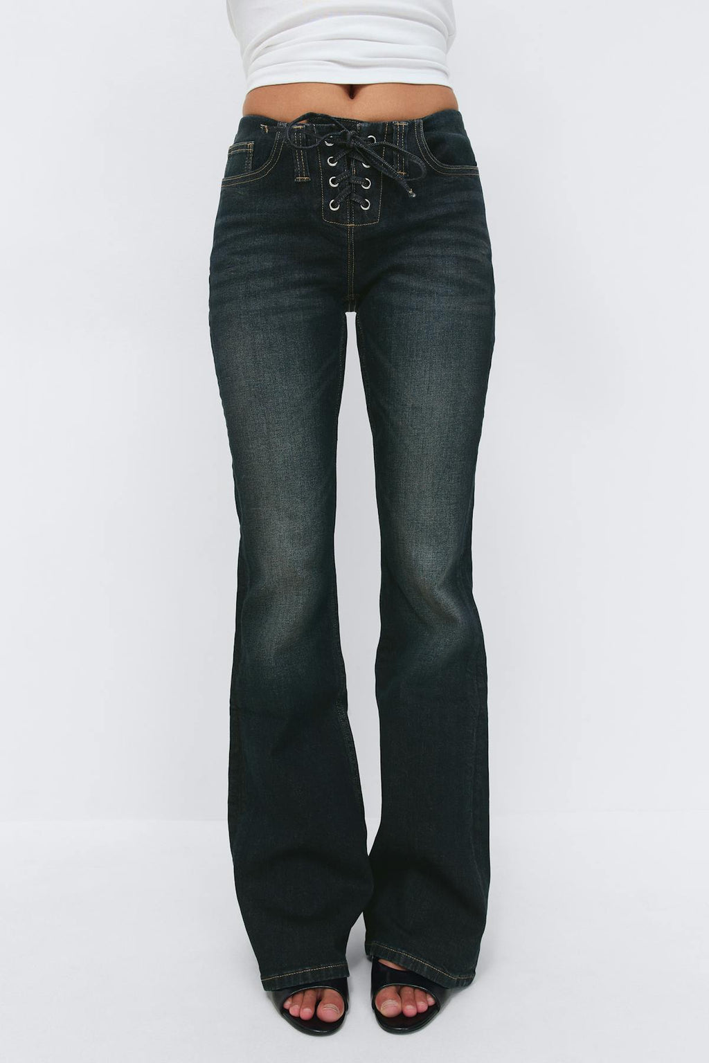 No waist bootcut jeans