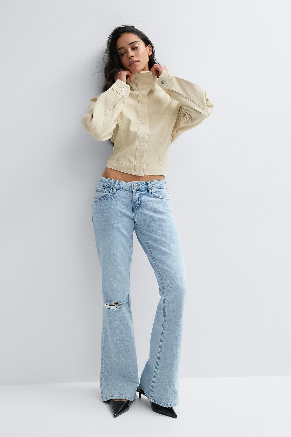Low full length flare jeans