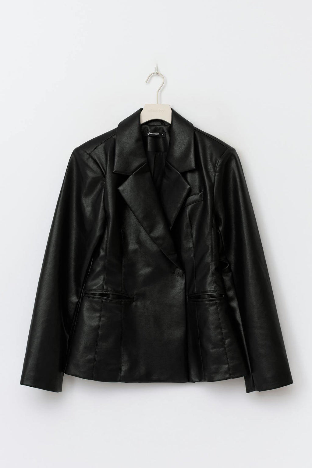 Shaped pu blazer