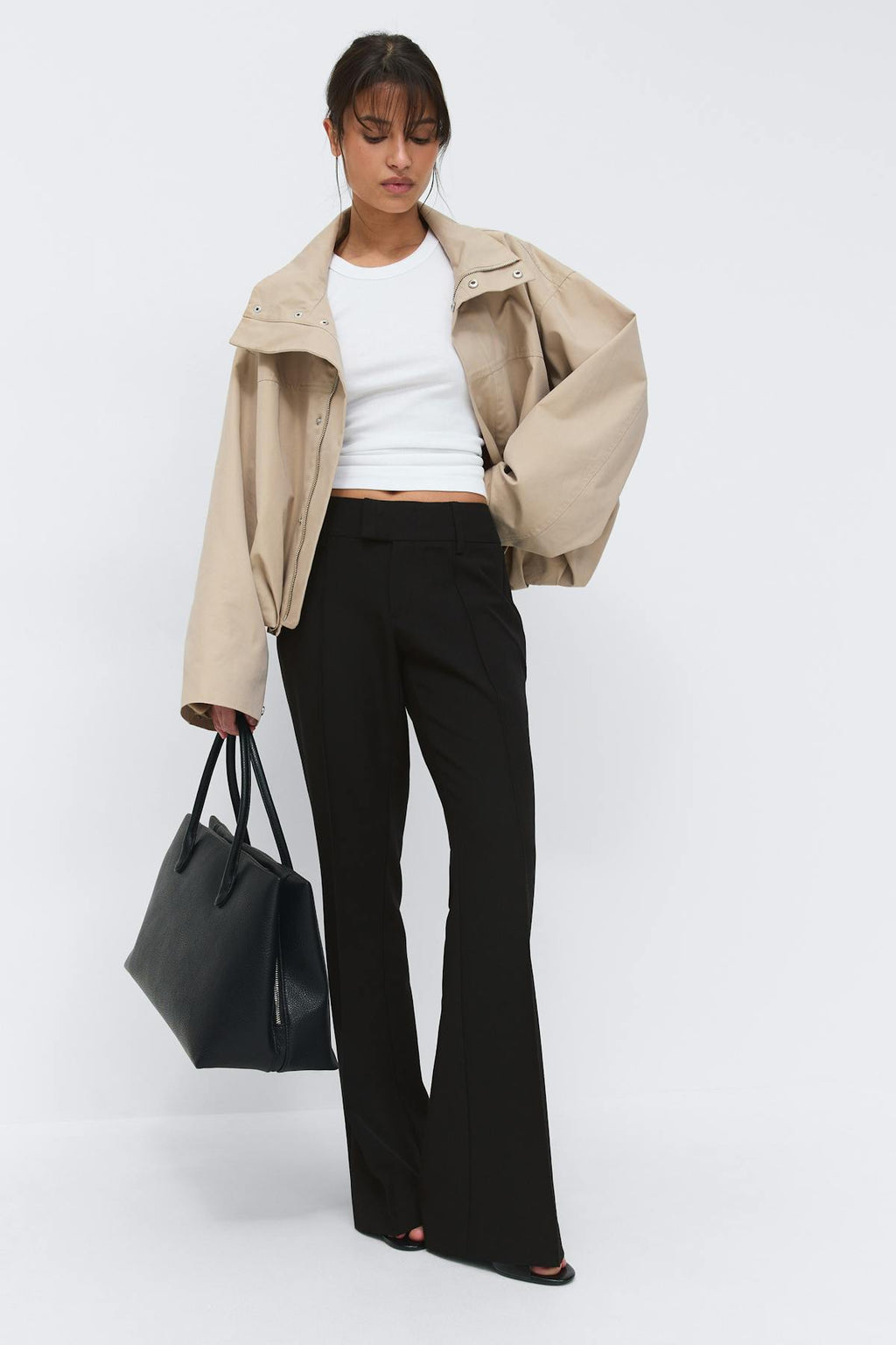 Low waist bootcut trousers