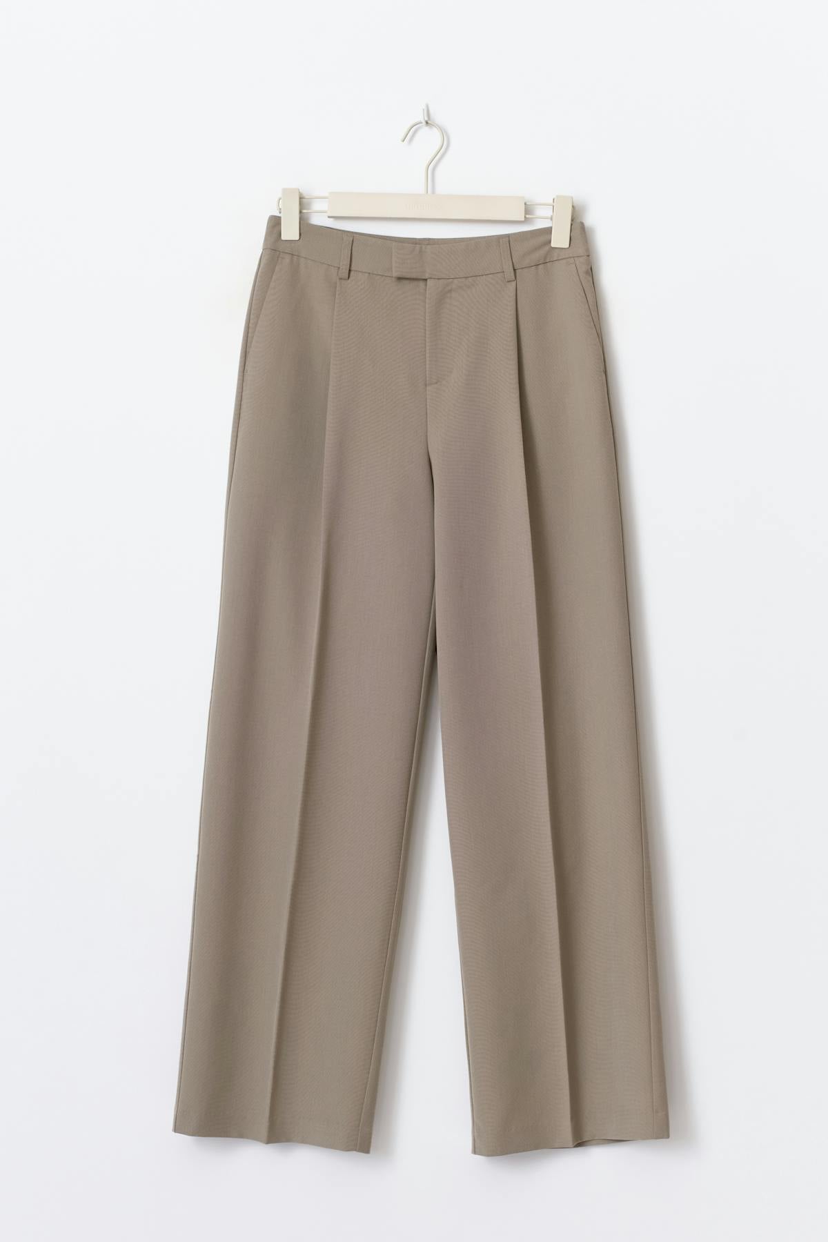 Mid wide pleated trousers