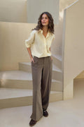 Mid wide pleated trousers