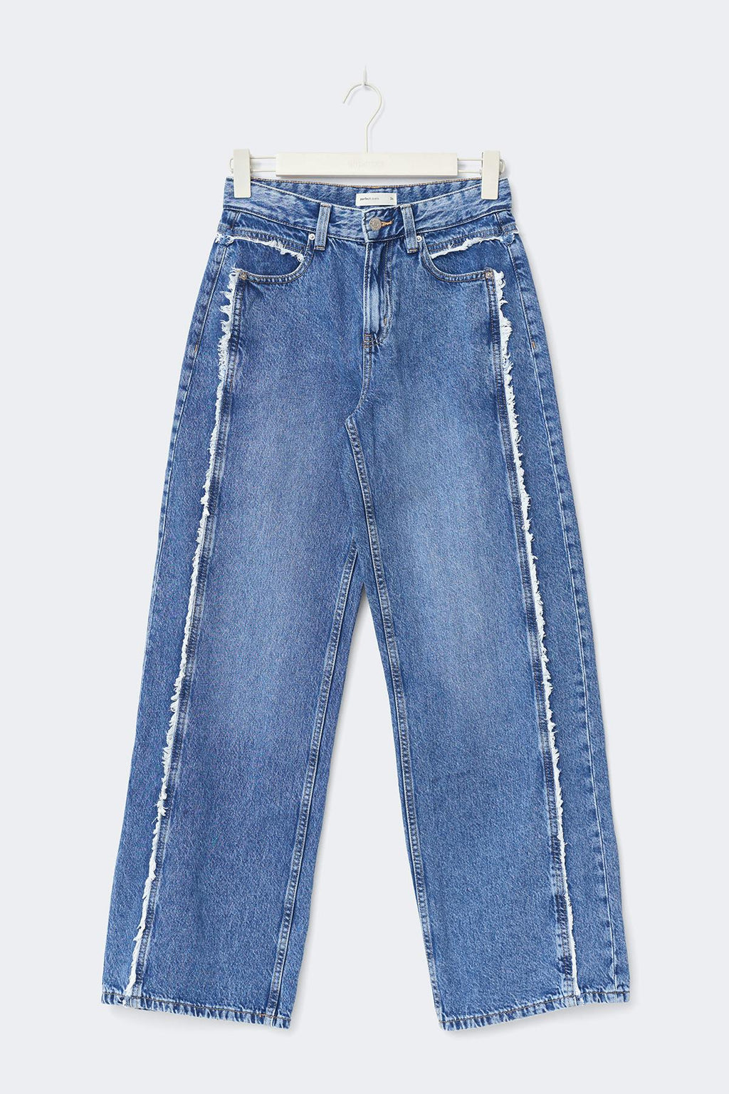 Fringe seam jeans