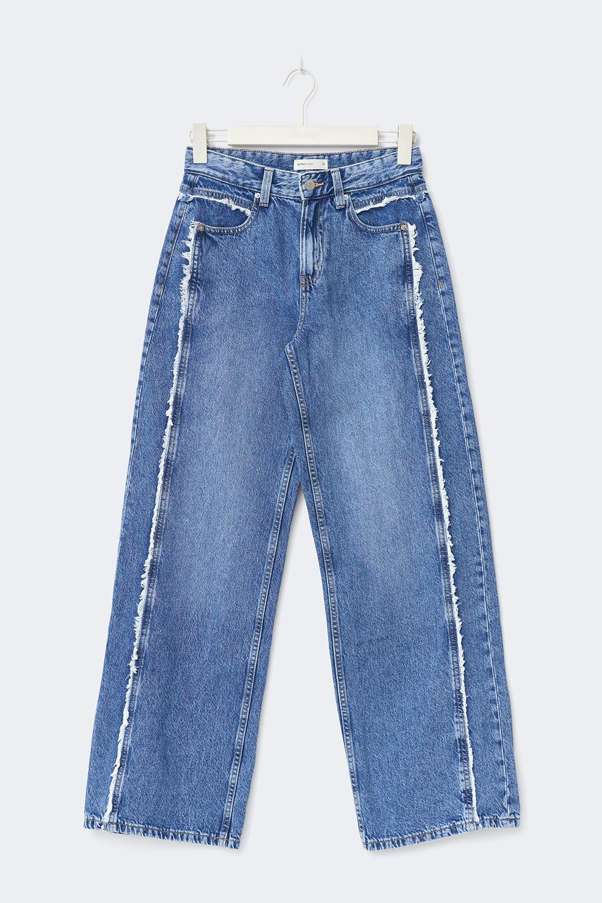 Fringe seam jeans