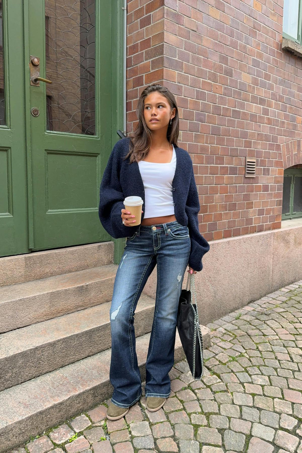 Hip hug flare jeans