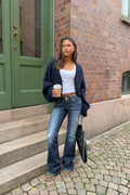 Hip hug flare jeans