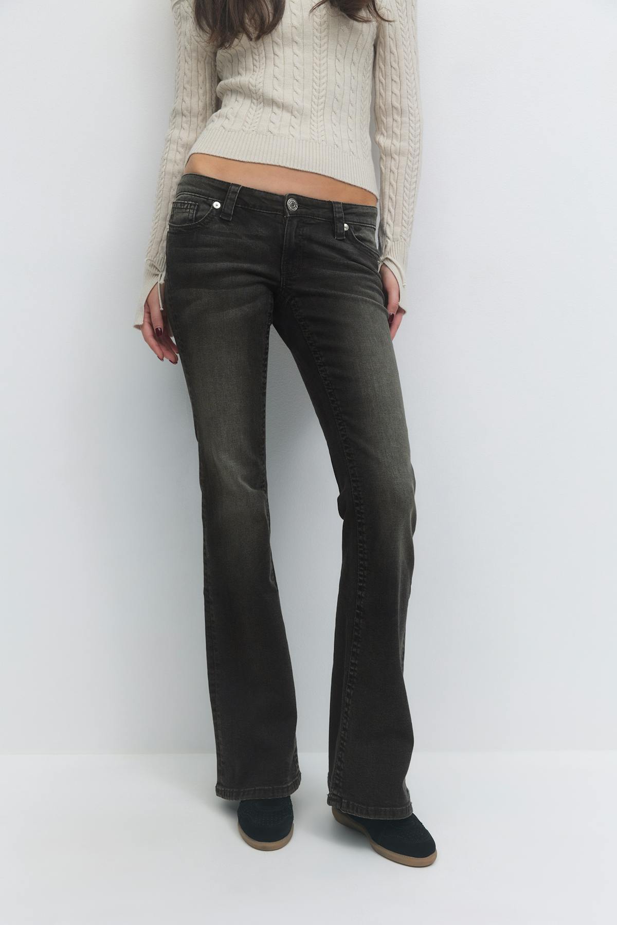 14+ hip hug flare tall jeans