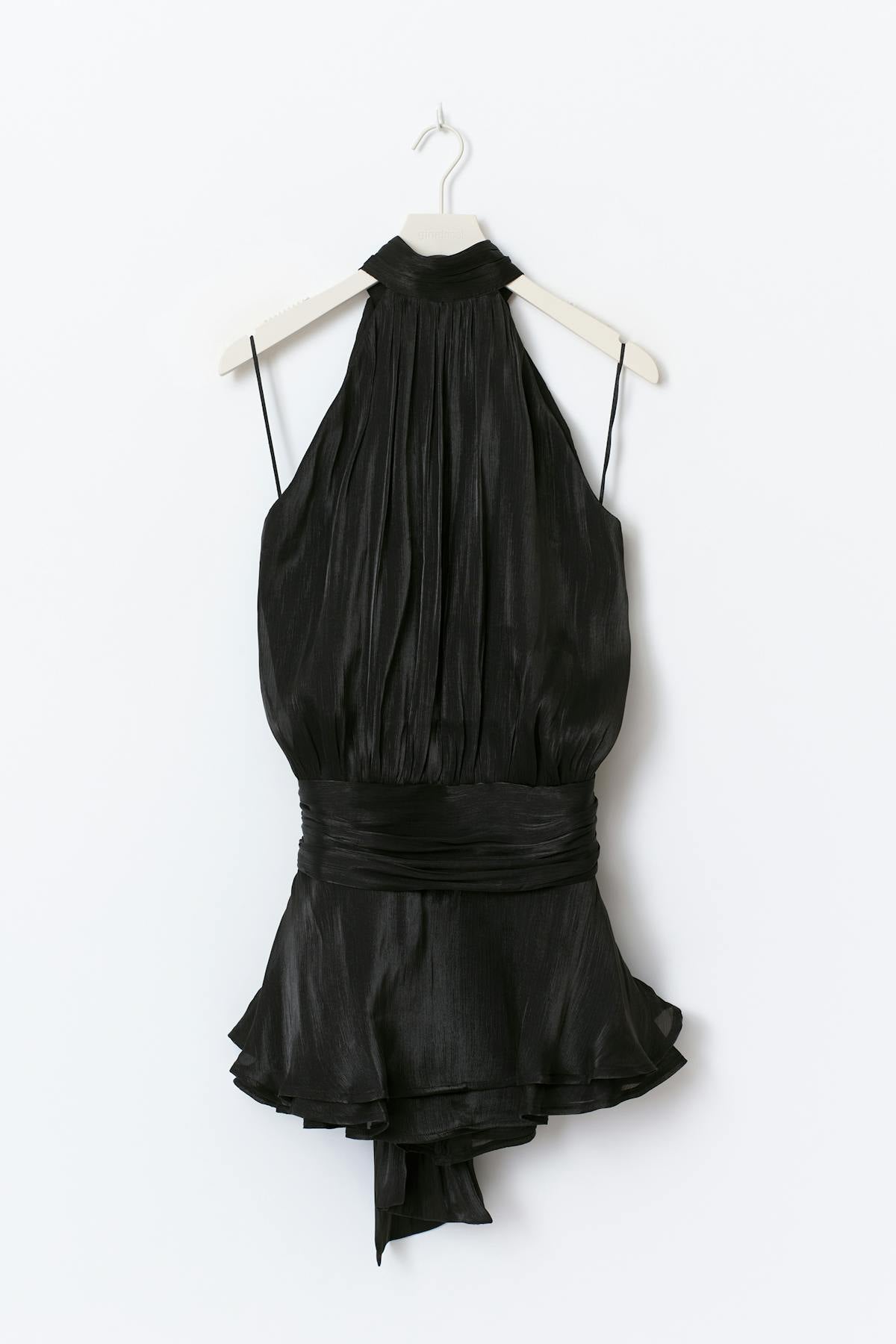 14+ open back frill dress