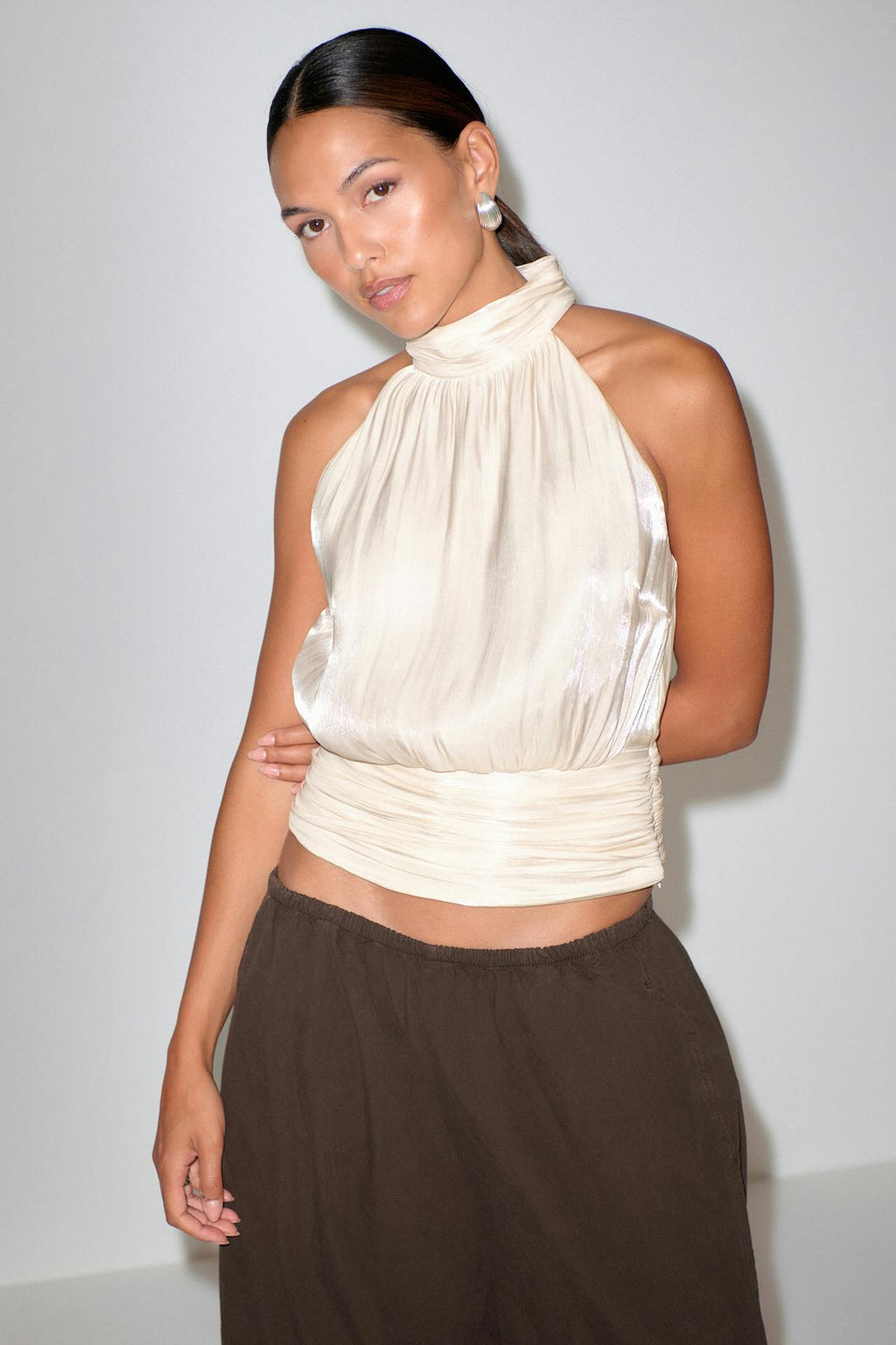 Satin halterneck top