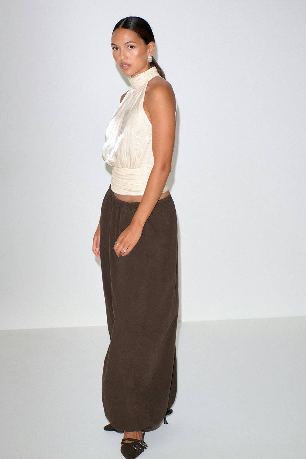 Satin halterneck top