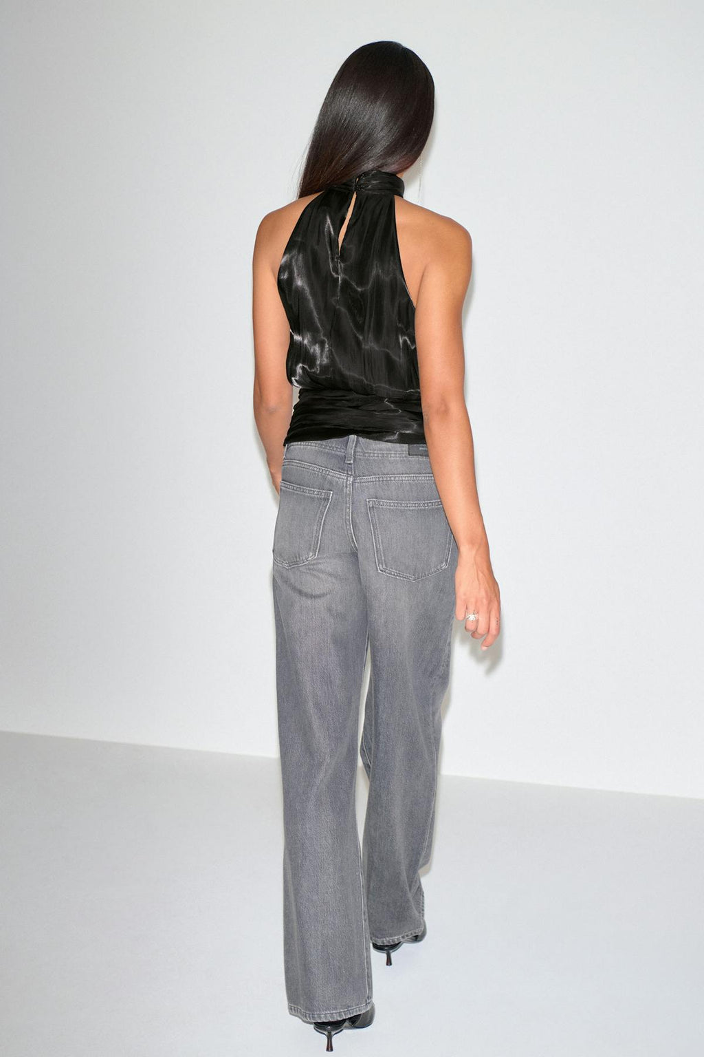 Satin halterneck top