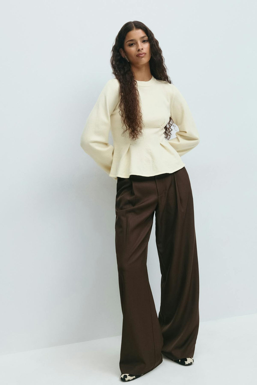 Knitted peplum top
