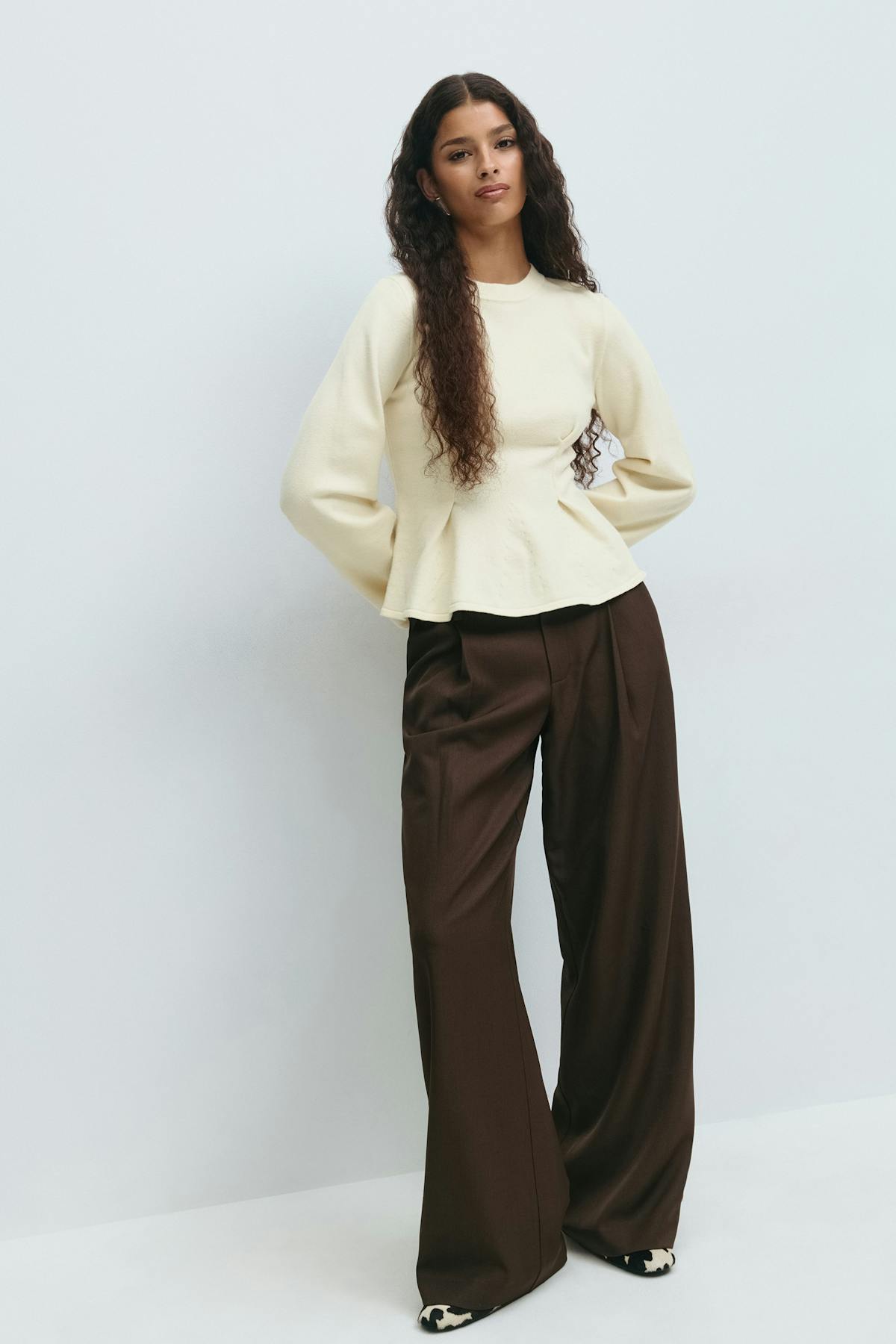 Knitted peplum top