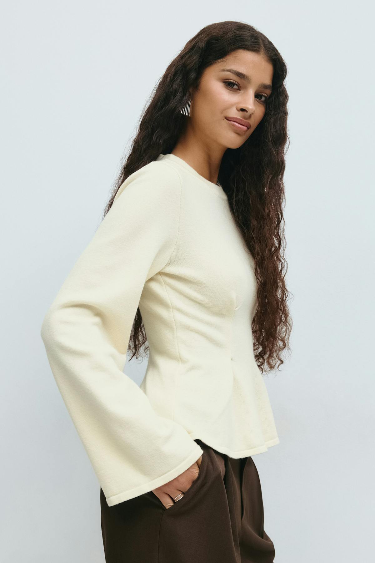 Knitted peplum top