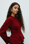 Knitted peplum top