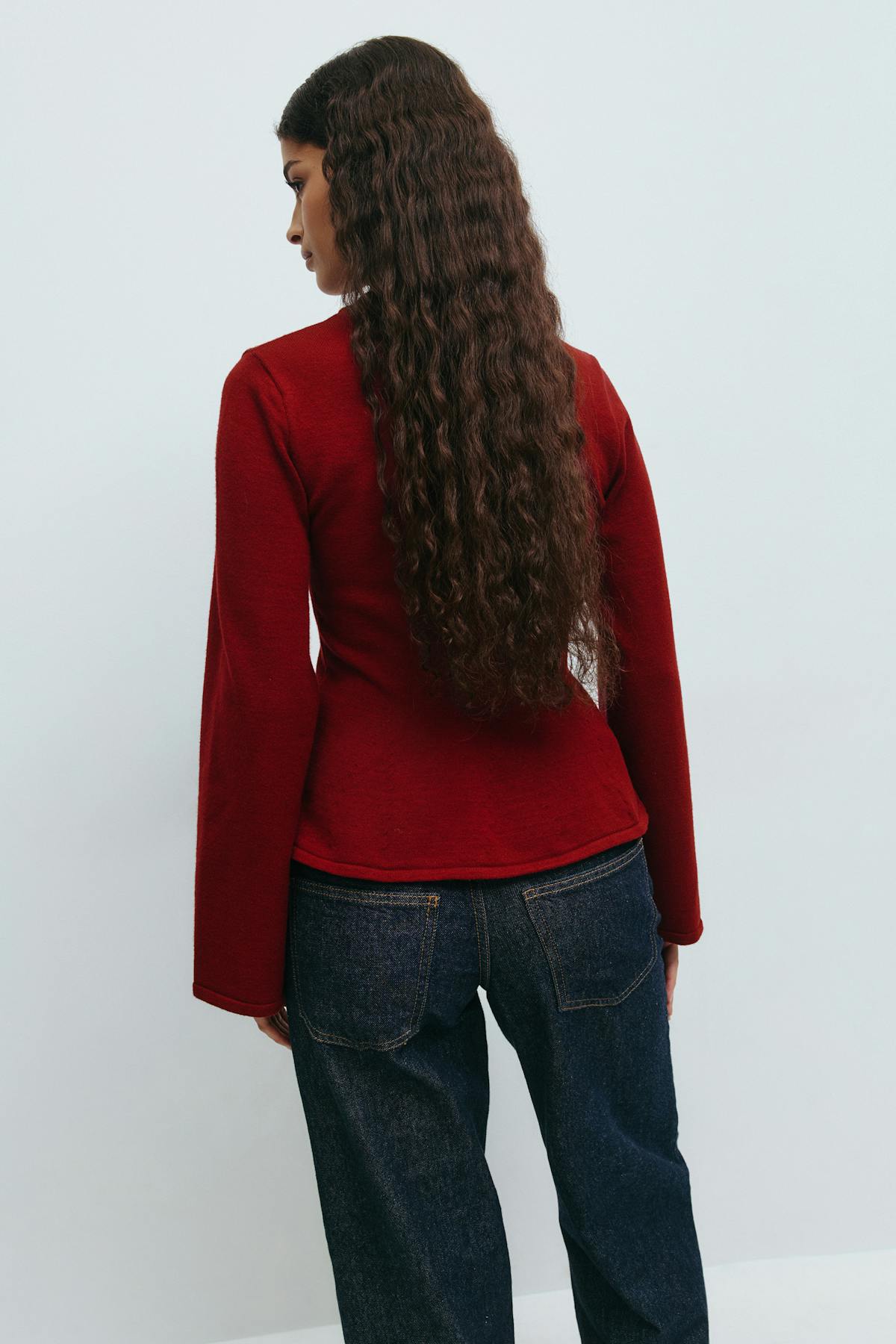 Knitted peplum top