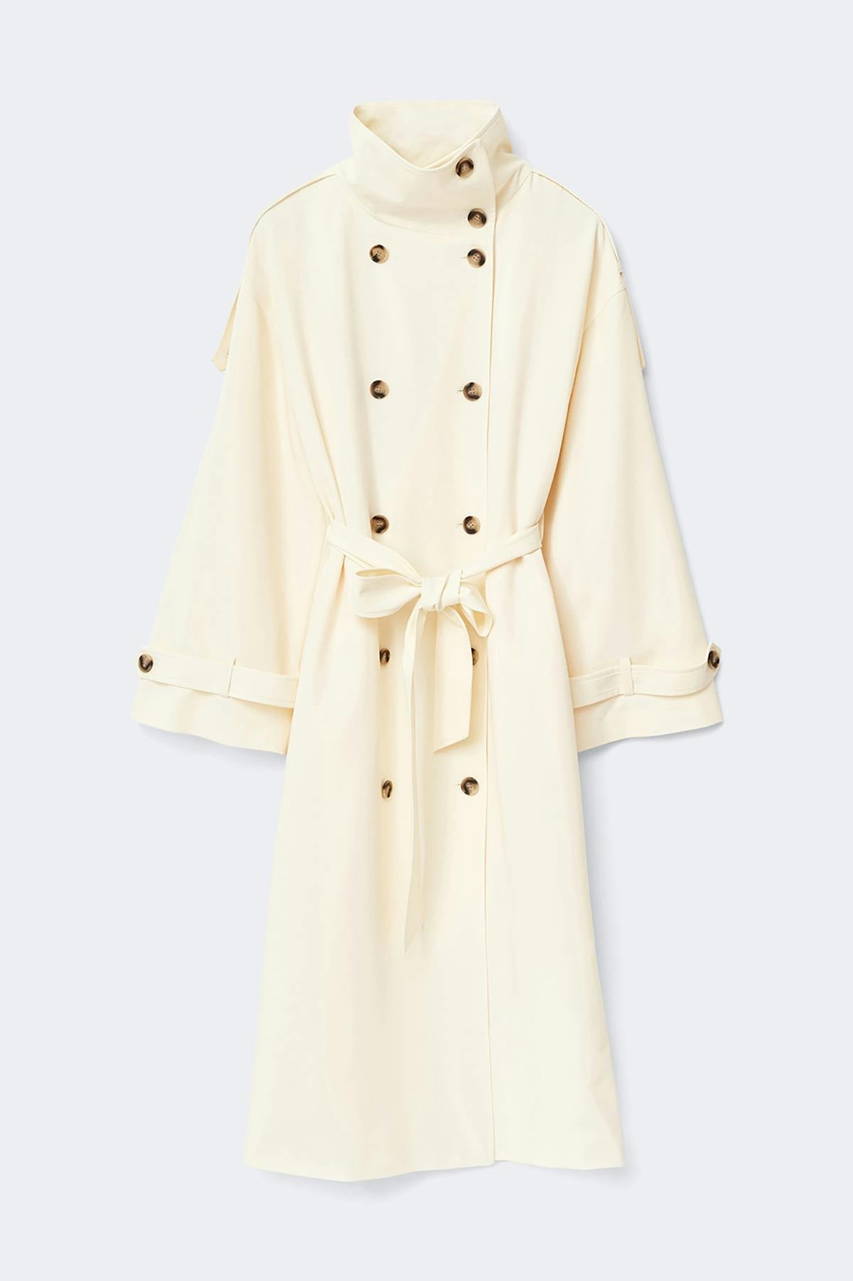 High neck trench coat