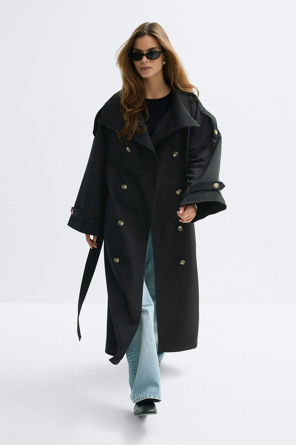 High neck trench coat