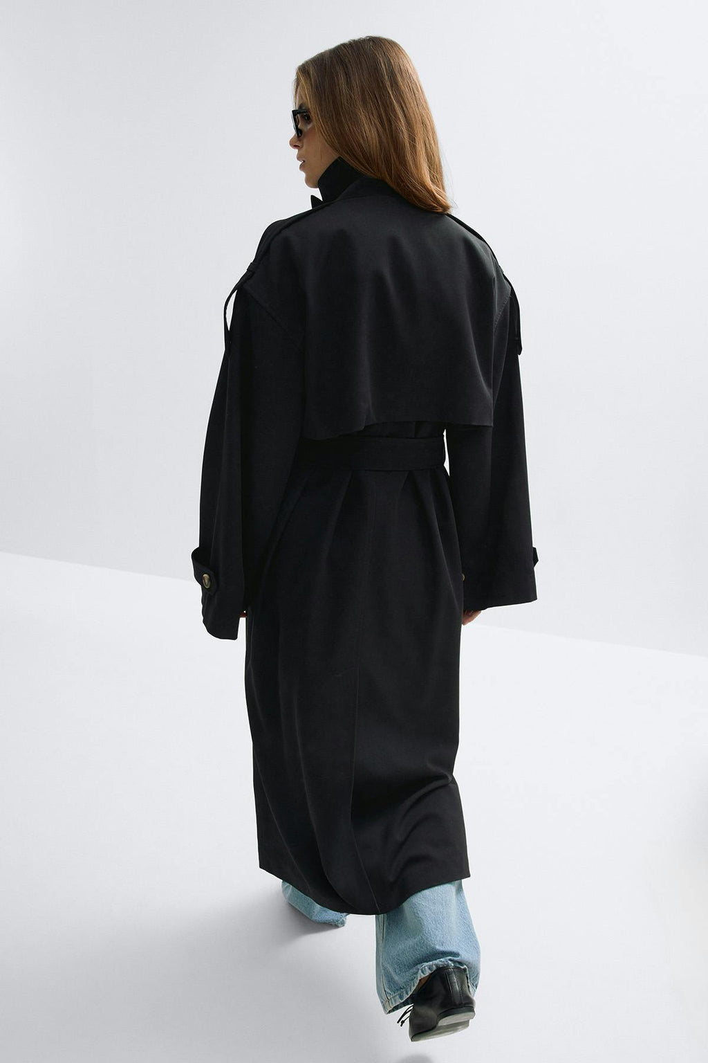 High neck trench coat