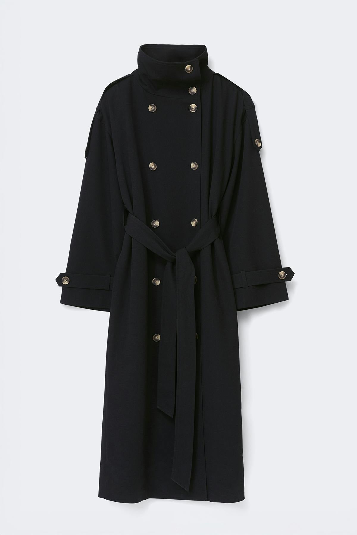 High neck trench coat