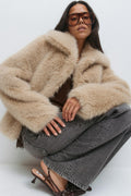 Faux fur short jacket