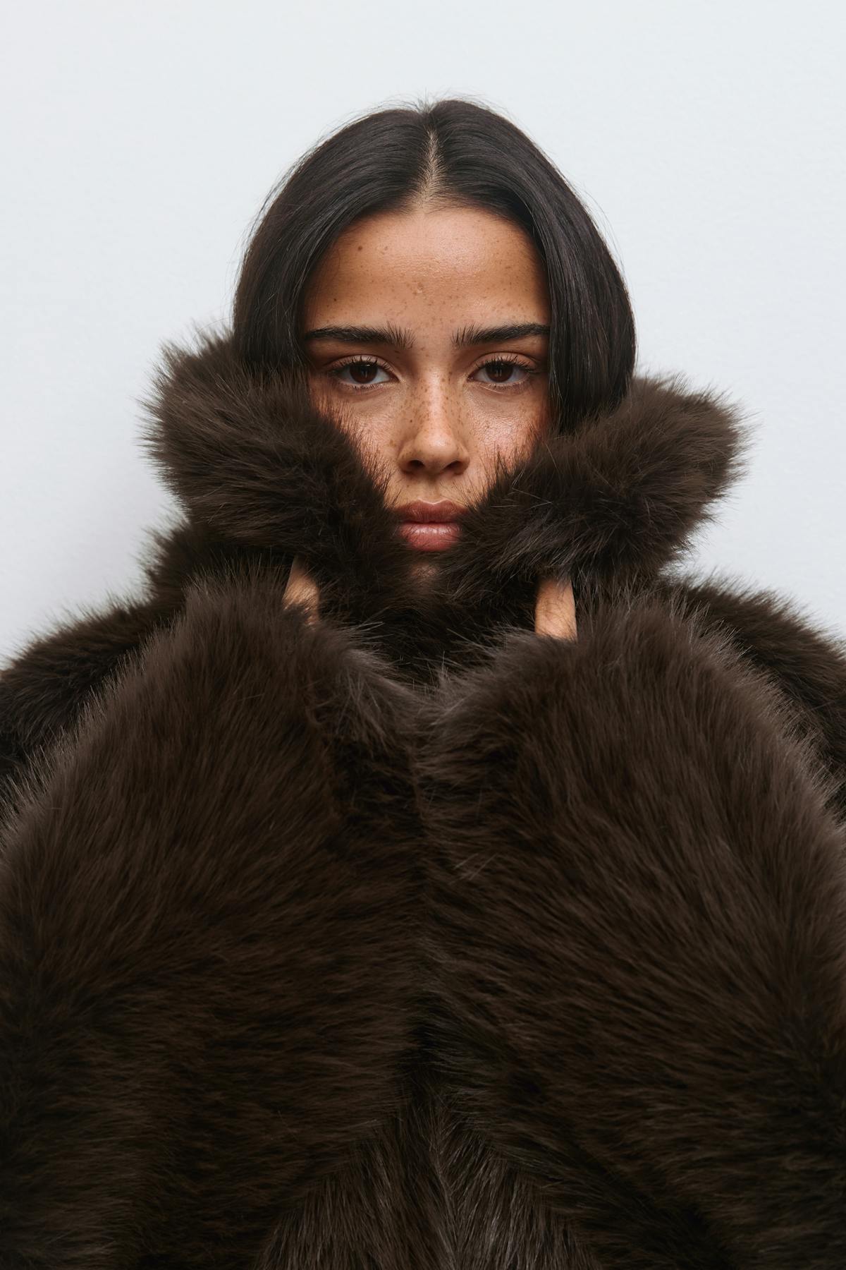 Faux fur short jacket