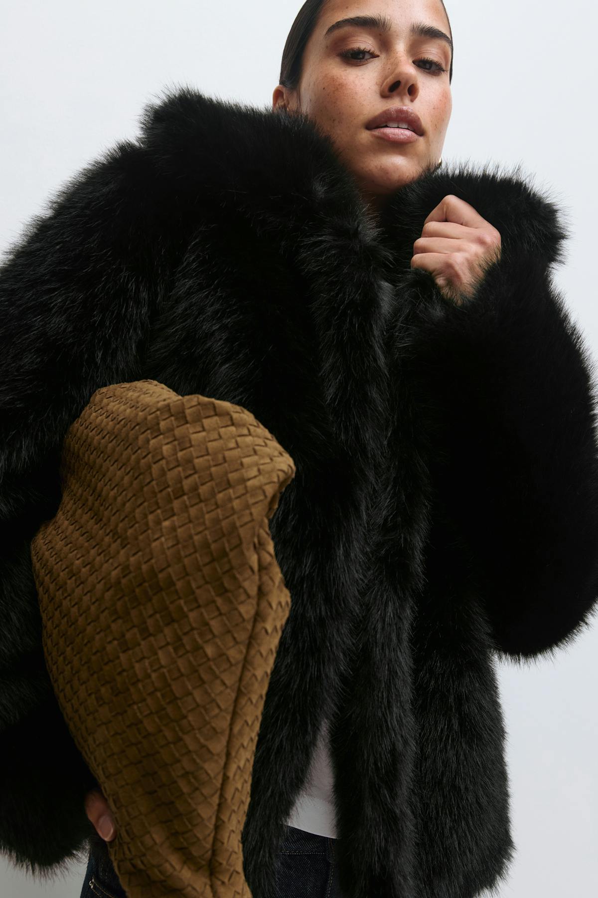 Faux fur short jacket