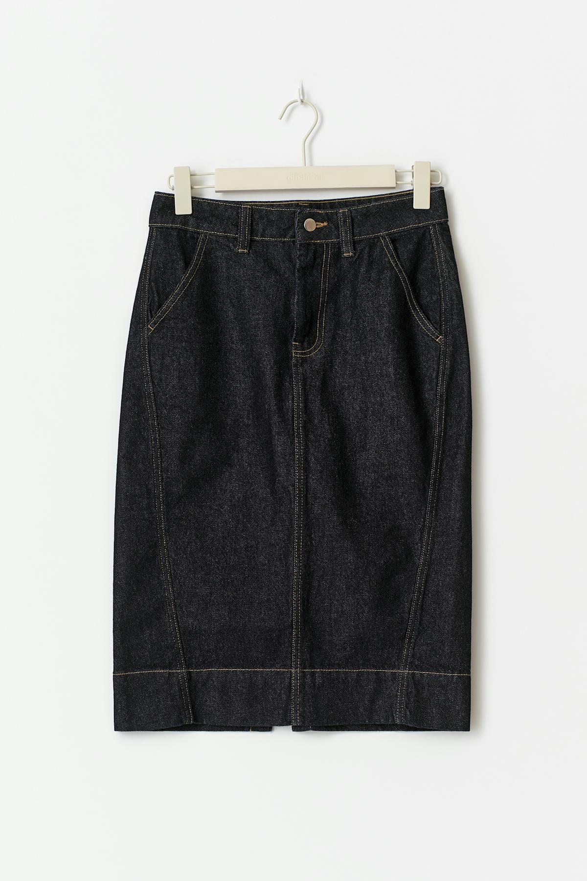 Denim pencil skirt