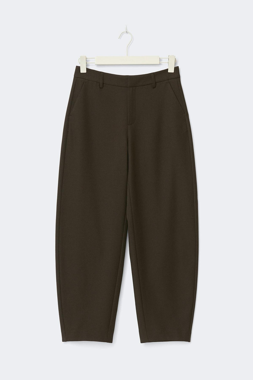 Mid waist barrel trousers