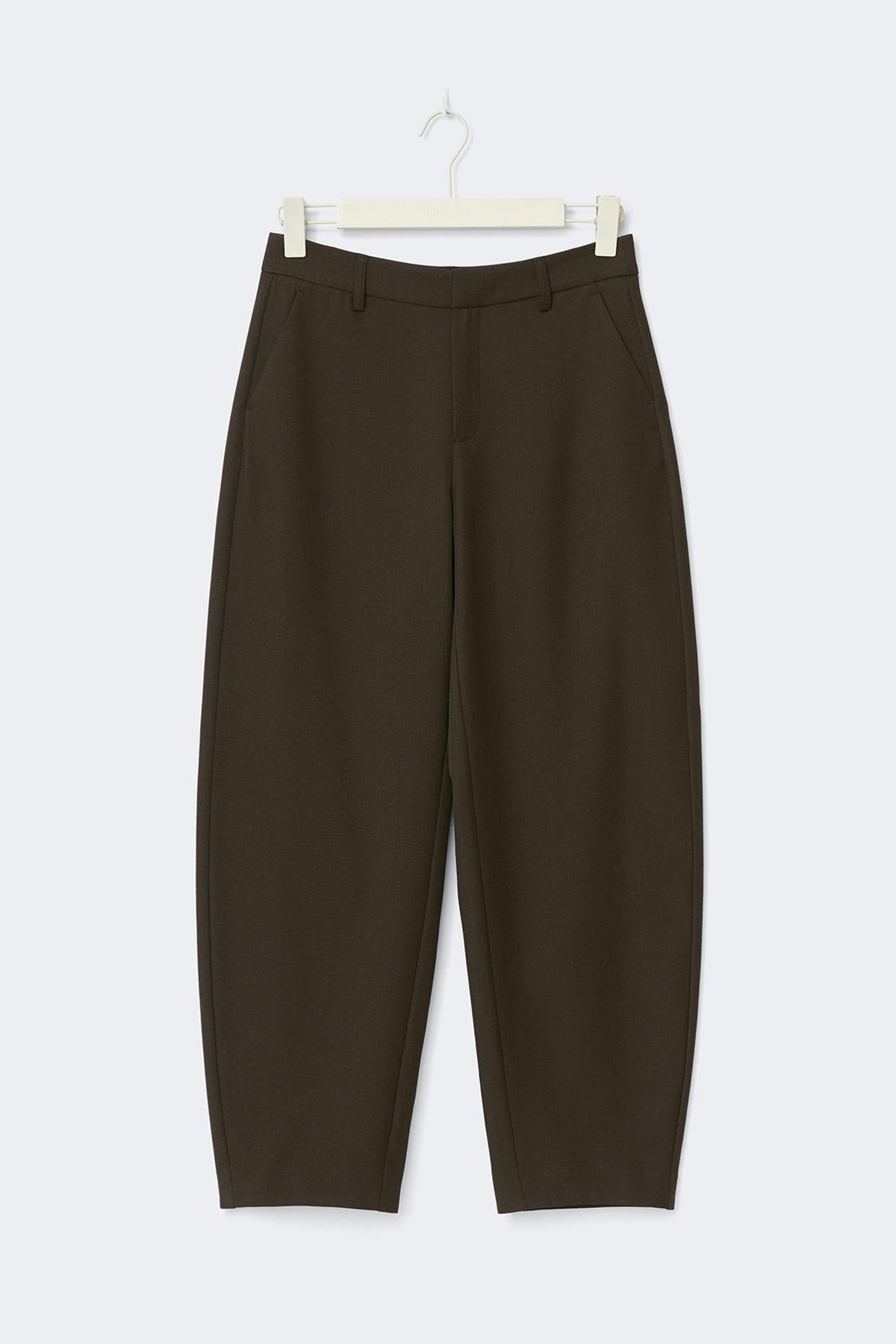Mid waist barrel trousers