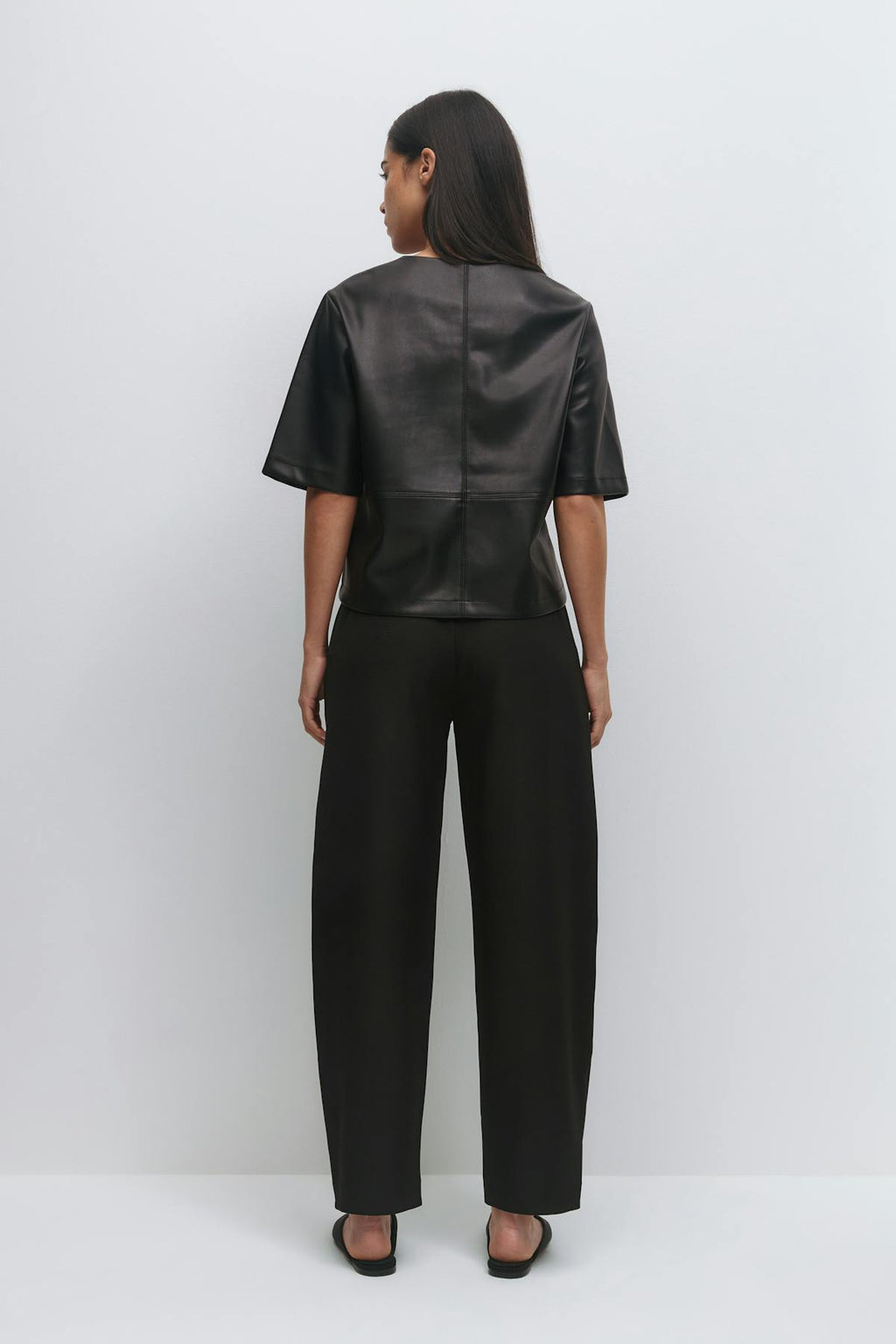 Mid waist barrel trousers