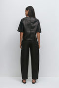 Mid waist barrel trousers
