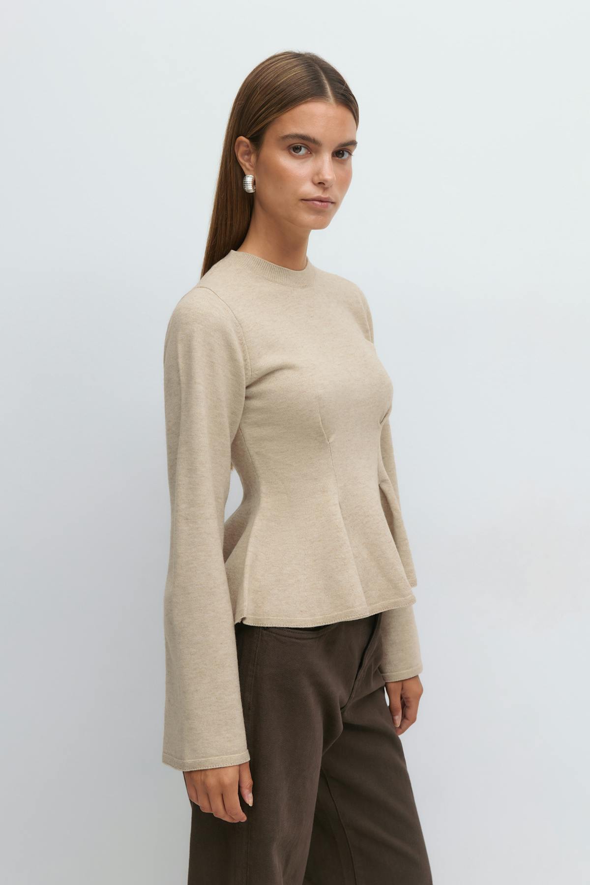 Knitted peplum top