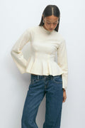 Knitted peplum top