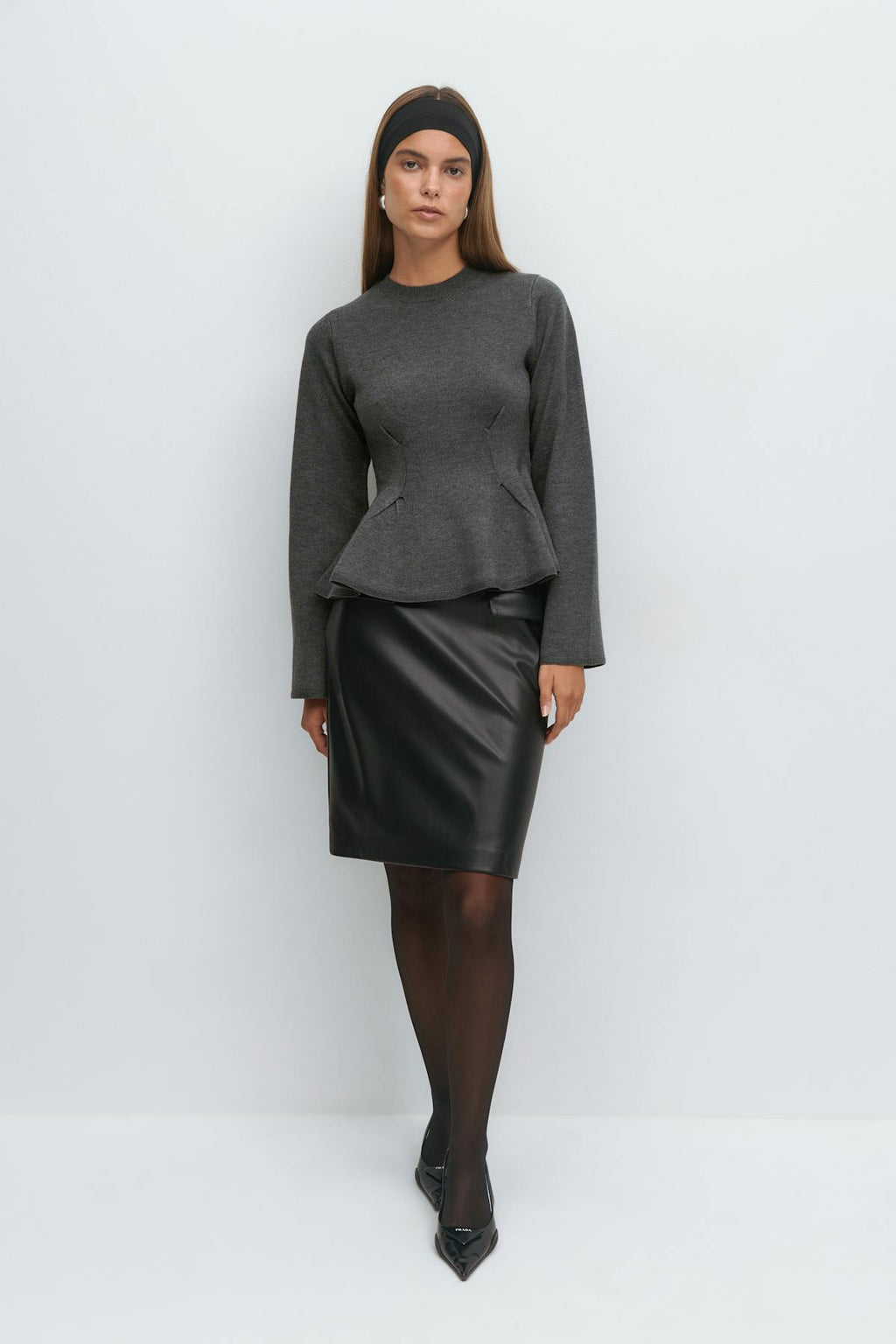 Knitted peplum top
