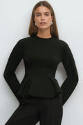 Knitted peplum top