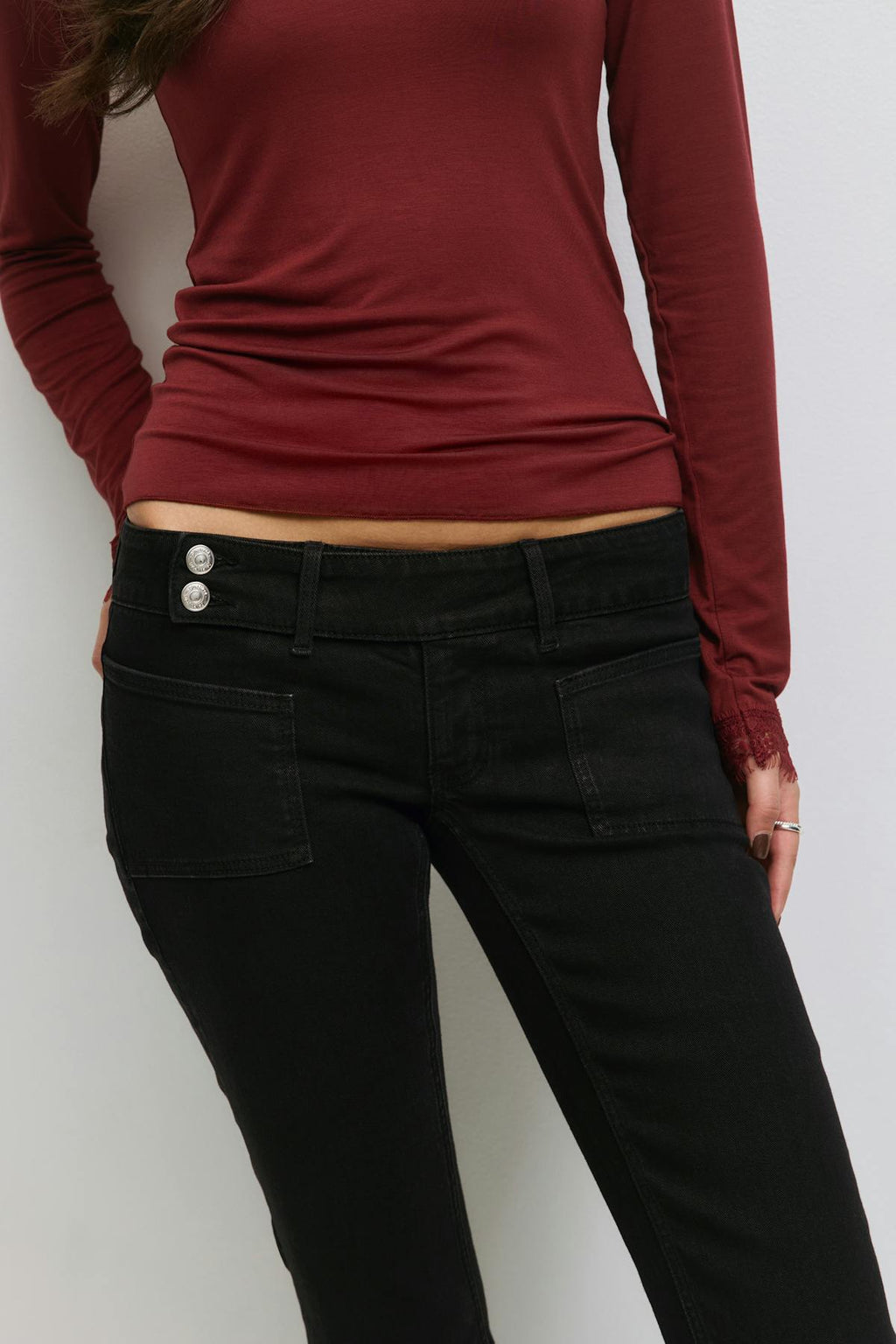 14+ pleated flare jeans