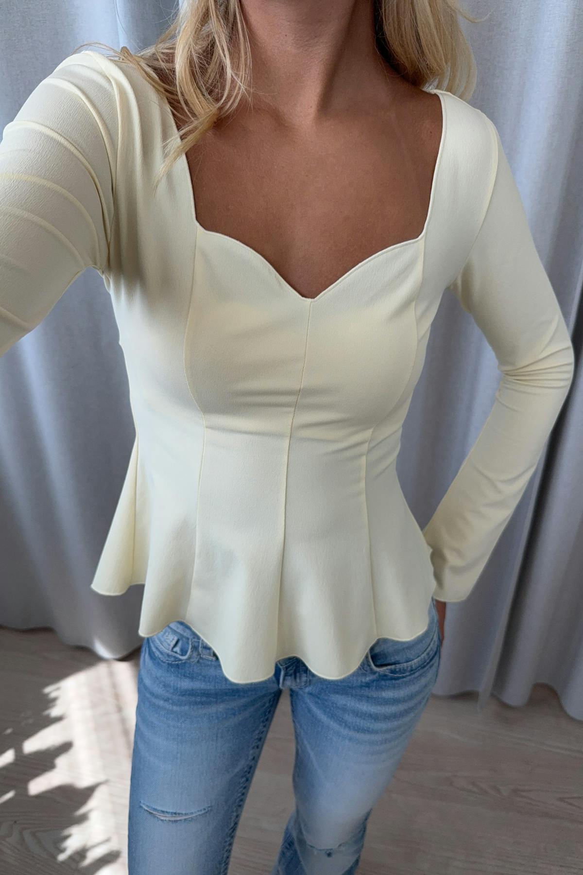 14+ long sleeve peplum top