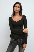 14+ long sleeve peplum top