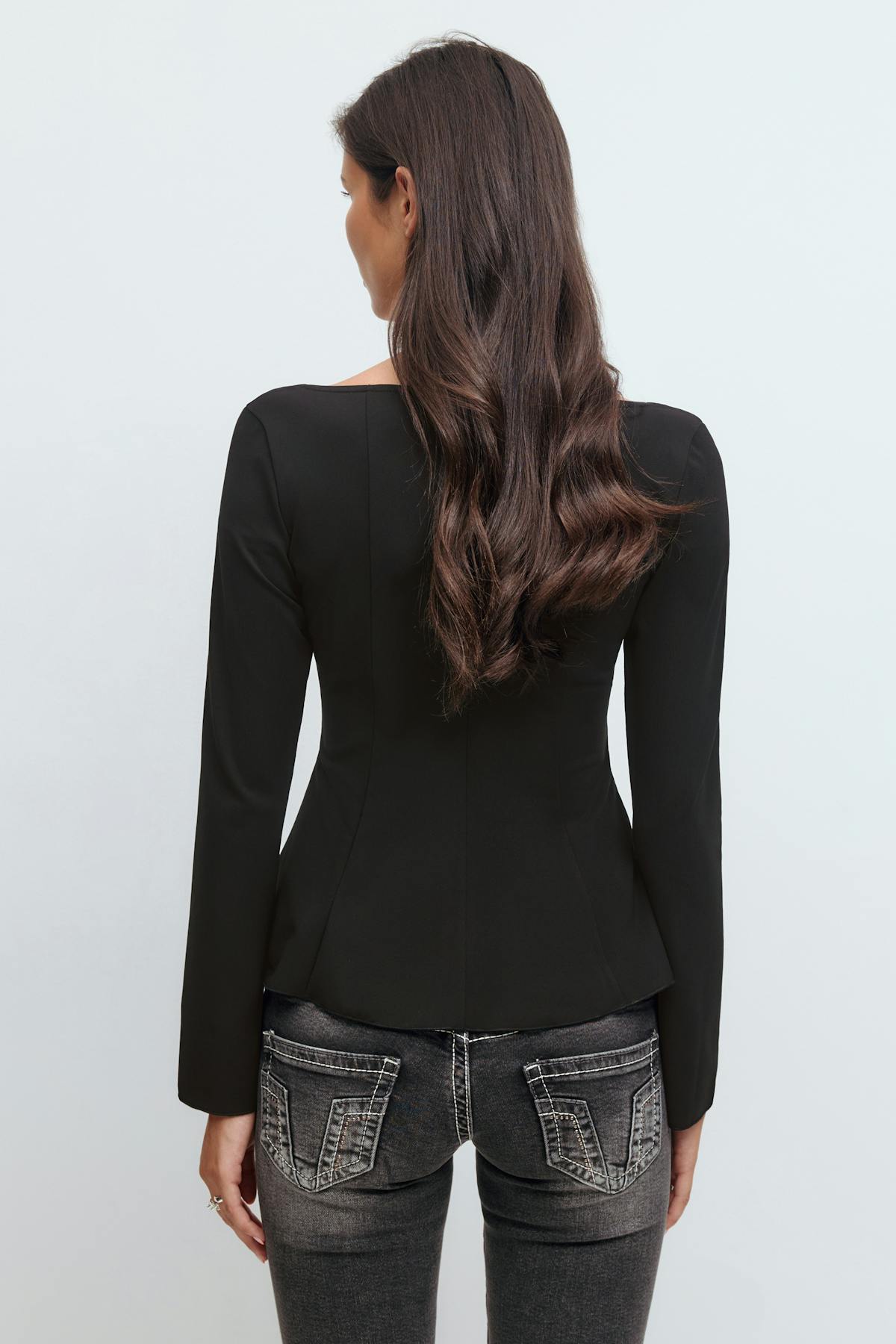 14+ long sleeve peplum top