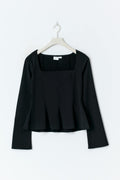 Y long sleeve peplum top