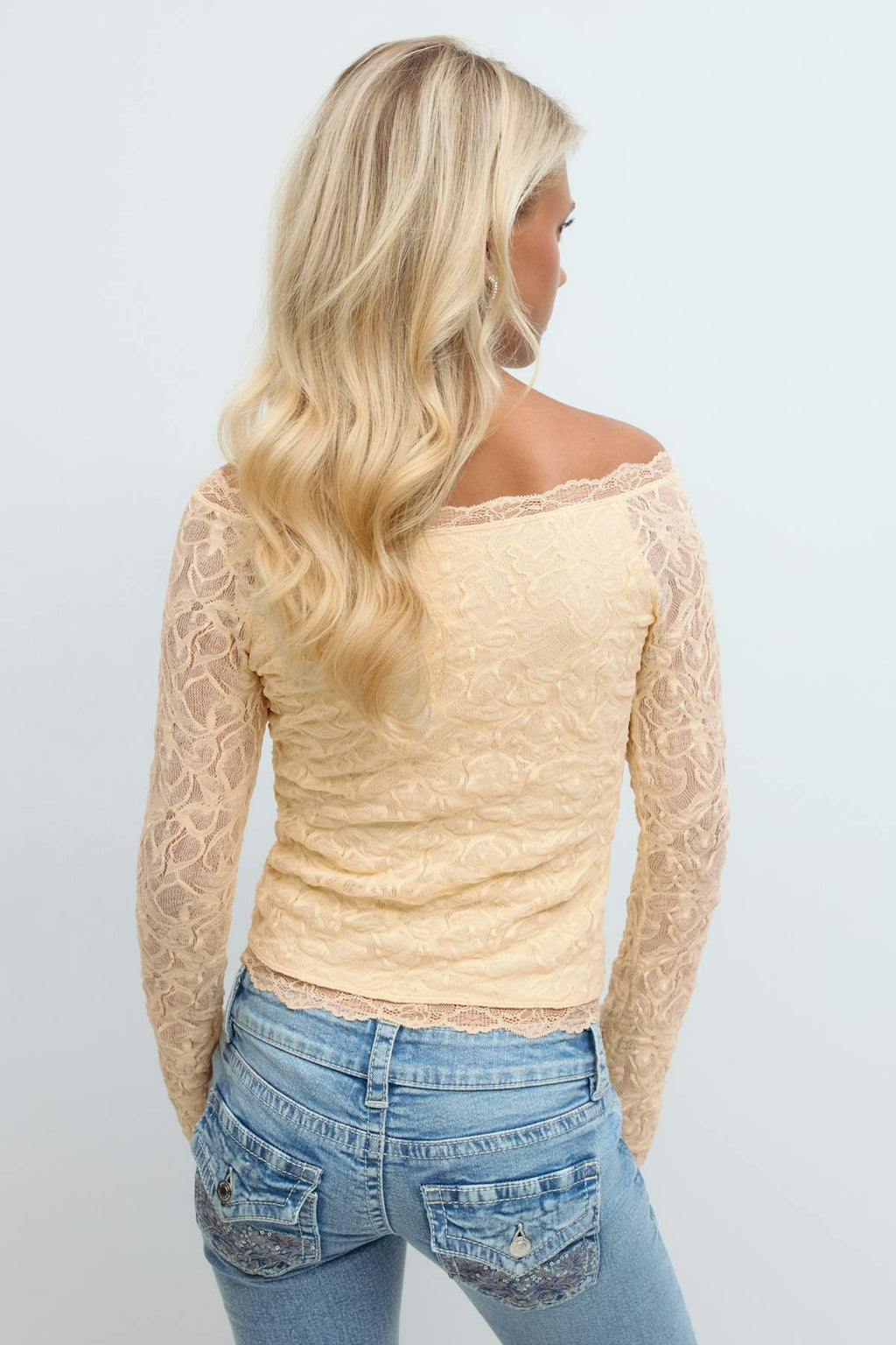 14+ lace off shoulder top